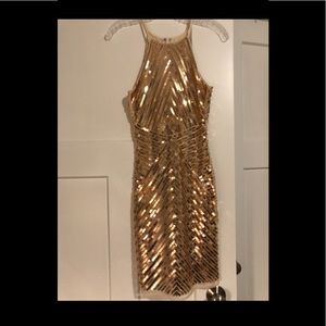 COPY - Lulus Ace of Spades Gold Sequin Bodycon Dr…